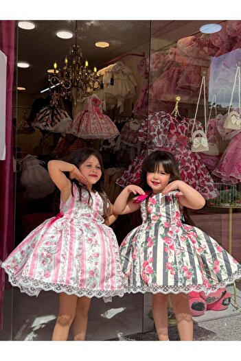 Miss Lorin Kids FLOWER PATTERNED CHILDREN'S DRESS