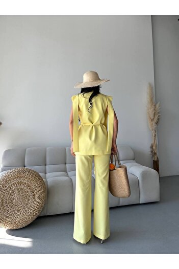 STMT BUTİK Oversize Tie Blazer Jacket & High Waist Trousers Suit – Suit Elegance