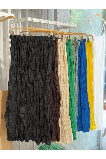 Makarina Women's Crinkle Model Long Skirt