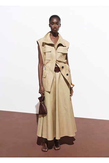 MANGO Woman Γιλέκο oversize με τσέπες αποσκευών