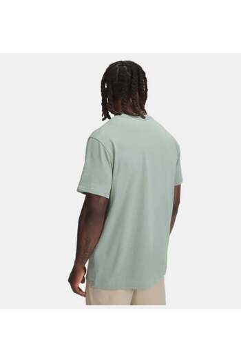 Under Armour Logo Embroidered Heavyweight Men's Green Round Neck T-Shirt