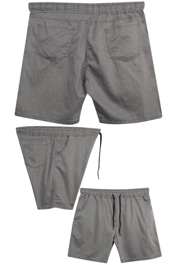 marufshop Men's Lycra Lace-Up Denim Shorts with a Fitted Fit Suitable for Large Sizes 120 - 157 Kilos