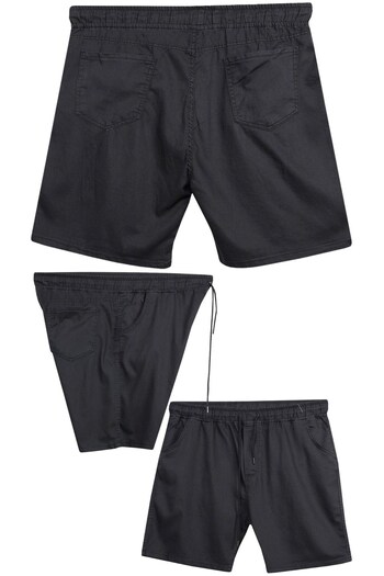 marufshop Men's Lycra Lace-Up Denim Shorts with a Fitted Fit Suitable for Large Sizes 120 - 157 Kilos