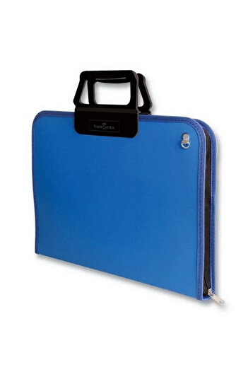 Faber Castell 38X55 cm Blue Project Case, Large Internal Volume, Ergonomic Carrying Strap, Pp Material