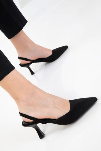 SOHO Black Suede Women's Classic Heeled Shoes 20430