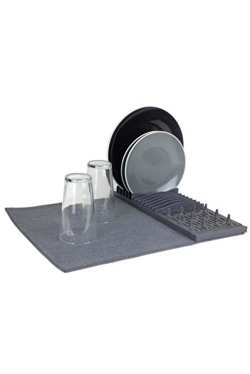 PUFO dish drainer with absorbent napkin, 51 x 41 cm, gray