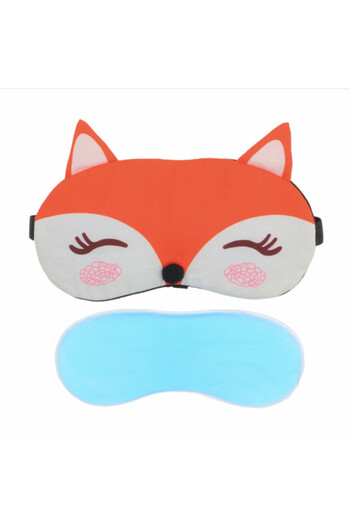 PUFO Sleeping or travel mask, with removable gel, Pufo Foxxy, 20 cm, orange