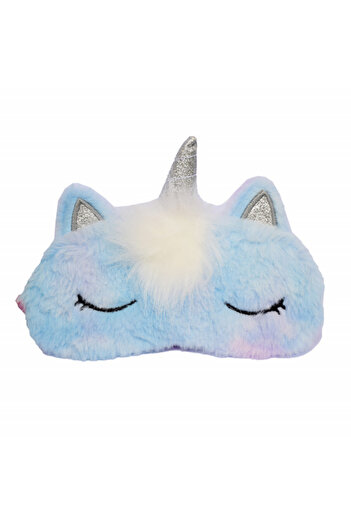 PUFO Sleeping or travel mask, with removable gel, Pufo Little Unicorn, 20 cm, blue