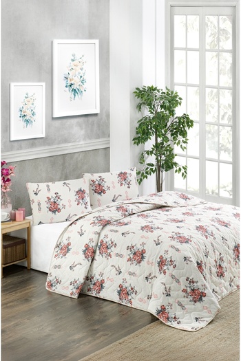 MARLA HOME Double Pique Bed Cover Set | 200X220Cm | 2 Pillow Cases | Multi-Purpose Blanket | Cotton