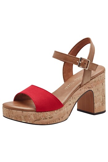 Marco Tozzi Damen Sandalen F 1/2 2-28008-42 Rot 597 Red Comb Textil/synthetik