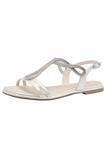 Tamaris Damen Sandalen 1-28126-44 Weiß 229 Pearl Textil/synthetik Mit Touch-it & Anti-slide Absatz