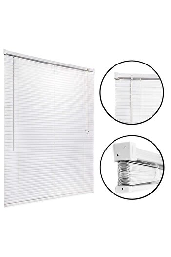Artforhome Horizontal PVC Blinds for Interior – White Color, Plastic