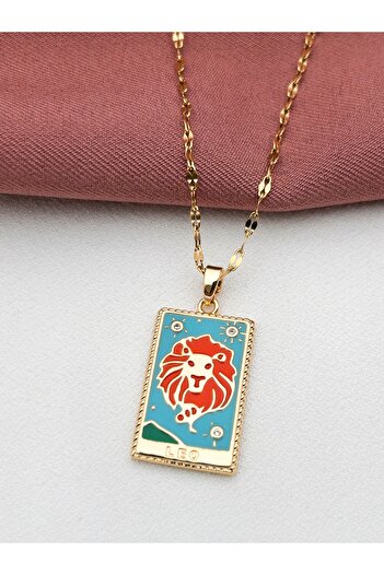 Siya Silver Aslan Figürlü Kararmaz Çelik Kolye - Aslan Burç Tarot Kolye