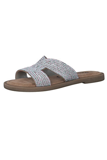 Tamaris Damen Sandalen 1-27113-42 Silberfarben 919 Silver Glam Leder Mit Touch-it