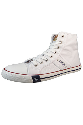 Mustang Herren High Sneaker High Top 4058505 Weiß 1 Weiss Leinen