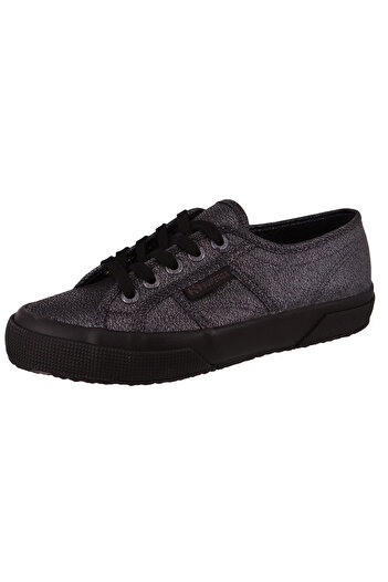 Superga Damen Low Sneaker 2750 Lame Low Top S001820 Schwarz A14 Total Black Kunstleder