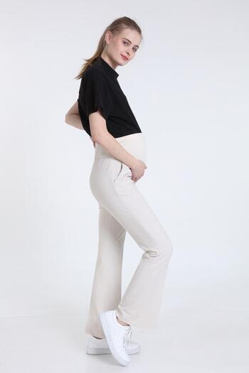 LİYACA Pregnant Spanish Fabric Pants with Adjustable Waist