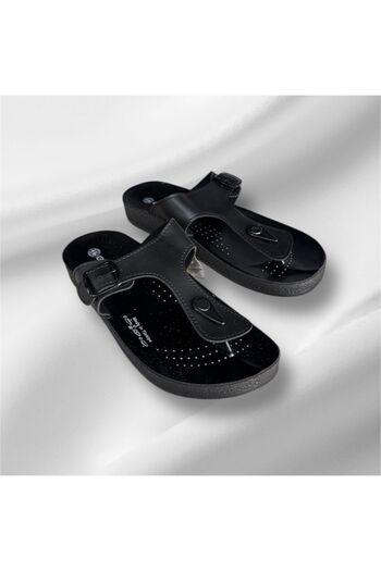 GEZER unisex μαύρη ελαφριά σόλα με αγκράφα beach sea casual flip-flops