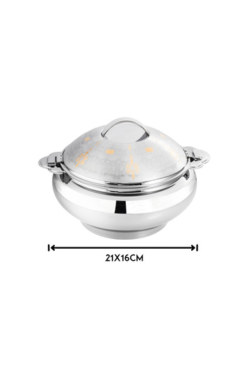 ALSAIF Al Saif High-Quality Stainless Steel Food Container with Golden Engraving, 2.2 Liters