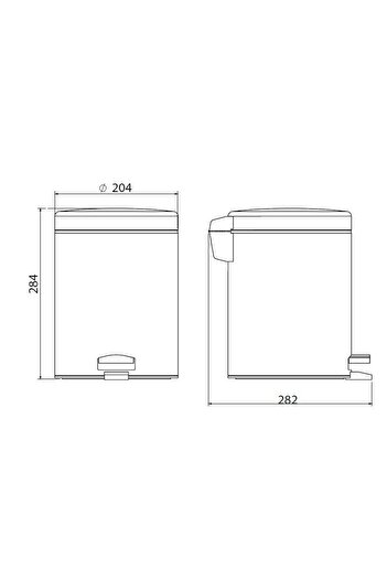 Eca Serel Stainless Pedal Trash Can 5 Lt 304 Klt 140107006t2