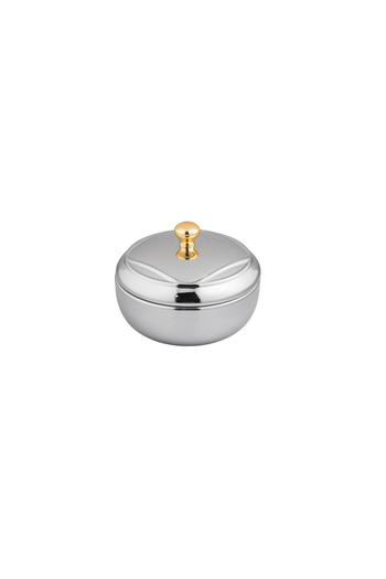ALSAIF Sugar, Dates and Sweets Container from Stainless Steel with Golden Decoration