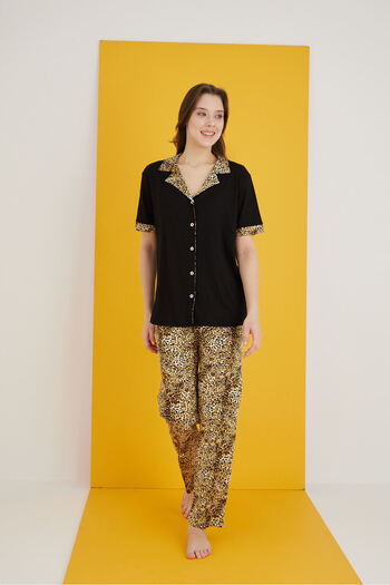 ELİTOL Viscose Buttoned Pajama Set