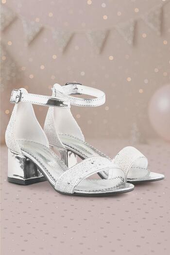 Sarıkaya Elsa Glittery Thick Heeled Girl's Evening Dress Shoes