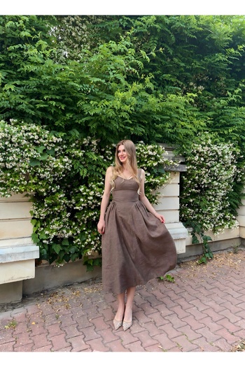 Store Gathered Side Breast Cup Dress
