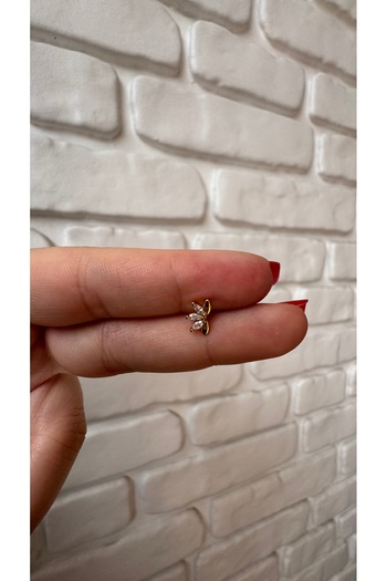 alysa jewelry Cerrahi Çelik şık zarif çiçek Piercing