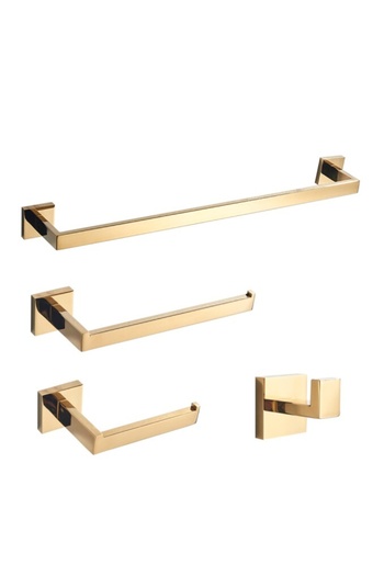 Blackswan Design Bathroom accessories set, Blackswan, Type M6, 4 pieces, shiny gold model, size 60 cm