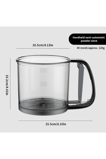 Choice Kitchen Baking and Cake Long Sieve - 40 Mesh Semi-Automatic Filter Sieve