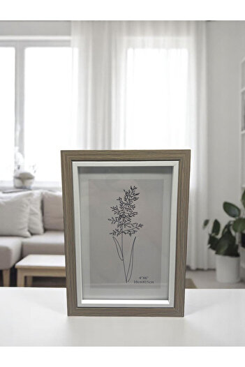 CİHO Ciho 10×15 Cm Camlı Ahşap Dekoratif Kontrast Beyaz Detaylı Fotoğraf / Anı Çerçevesi