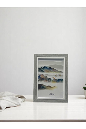 CİHO Ciho 10×15 cm Glass Wooden Decorative Contrast White Detailed Photo / Memory Frame