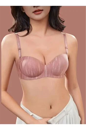 F.K Laser Cut Women's Full Supported Strapless Bra Without Underwire