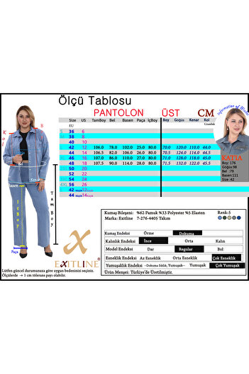 EXİTLİNE Women's Two Piece Suit Jacket Pants