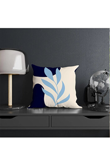 Hayal Dekoratif Bohemian Boho Themed Blue Cream Color Digital Printed Gift Set of 4 Throw Pillow Pillowcases