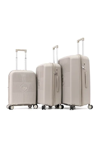 Giordano Double Spinner Polypropylene Luggage Trolley Bags(Set of 3 pieces)