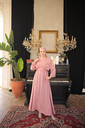 Nissra Ankanoor Shoulder Flounce Hijab Dress Anka255090