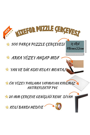 mixefor 260 and 500 Piece Puzzle Puzzle Frame Size 48cm X 33cm Color Black