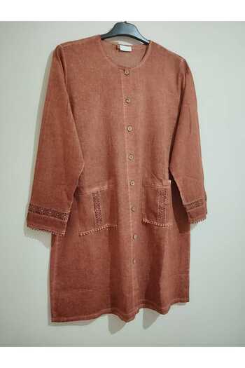 anne moda ankara authentic, 100% Pure cotton, grinded, lycra free, long sleeved tunic with 2 pockets, lace