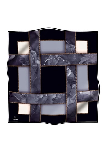 Vissona Twill Silk Scarf Black, Gray