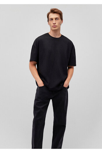 Mavi Black Oversize T-Shirt - Back Printed, Wide Fit 0612244 -900