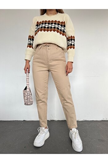 HİJABAYA High Waist Jeans with Elastic Waist
