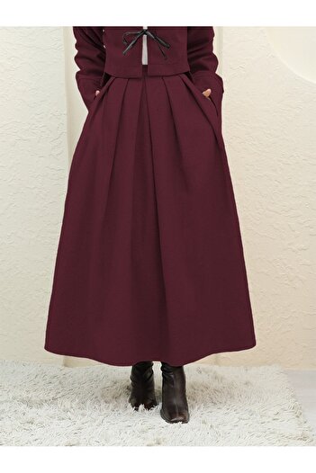 HİJABAYA Pleated Zippered Skirt