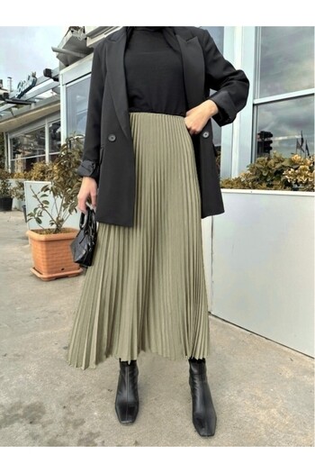 HİJABAYA Pleated Waist Elastic Skirt