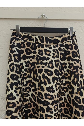 HİJABAYA Fusta de scuba cu model leopard cu talie elastică