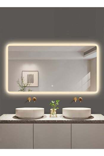 Taimi Bathroom Mirror with Touch LED Side Lights, 3 Colors for Bathroom Bedroom Vanity 130x80 cm