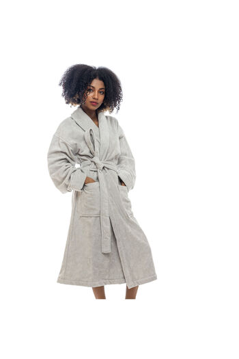 Orange Bed & Bath Wave 100% Cotton Bathrobe One Piece - Gray L/XL