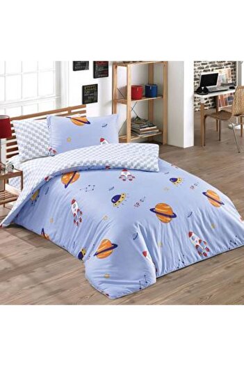 Pazar Home Bedding 4-piece children's single bed sheet, cotton, 170*225 cm, single - Bazaar Home Cardiff, with stitched filling