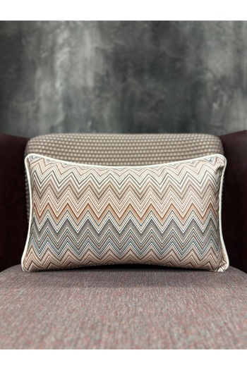 Fabricland Imported Silk Velvet Missoni Pattern Throw Pillow Cover 30x50cm (DOUBLE SIDED PATTERN)